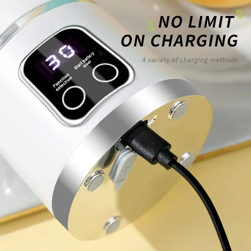 Mélangeur Portable 450 ml – 10 Lames, 3 Vitesses, USB Rechargeable, Broyeur à Glace & Presse-Agrumes