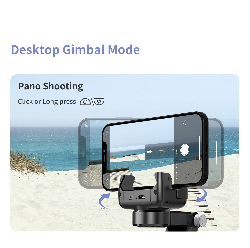 Q18 Desktop Following the shooting Mode Gimbal Stabilizer Selfie Stick Tripod with Fill Light for iPhone Cell Phone Smartphone