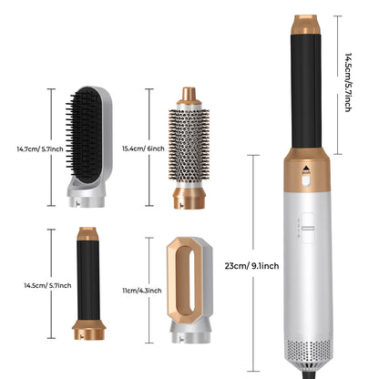 Coiffeur 5-en-1 Professionnel – Brosse à Air Chaud Multifonction