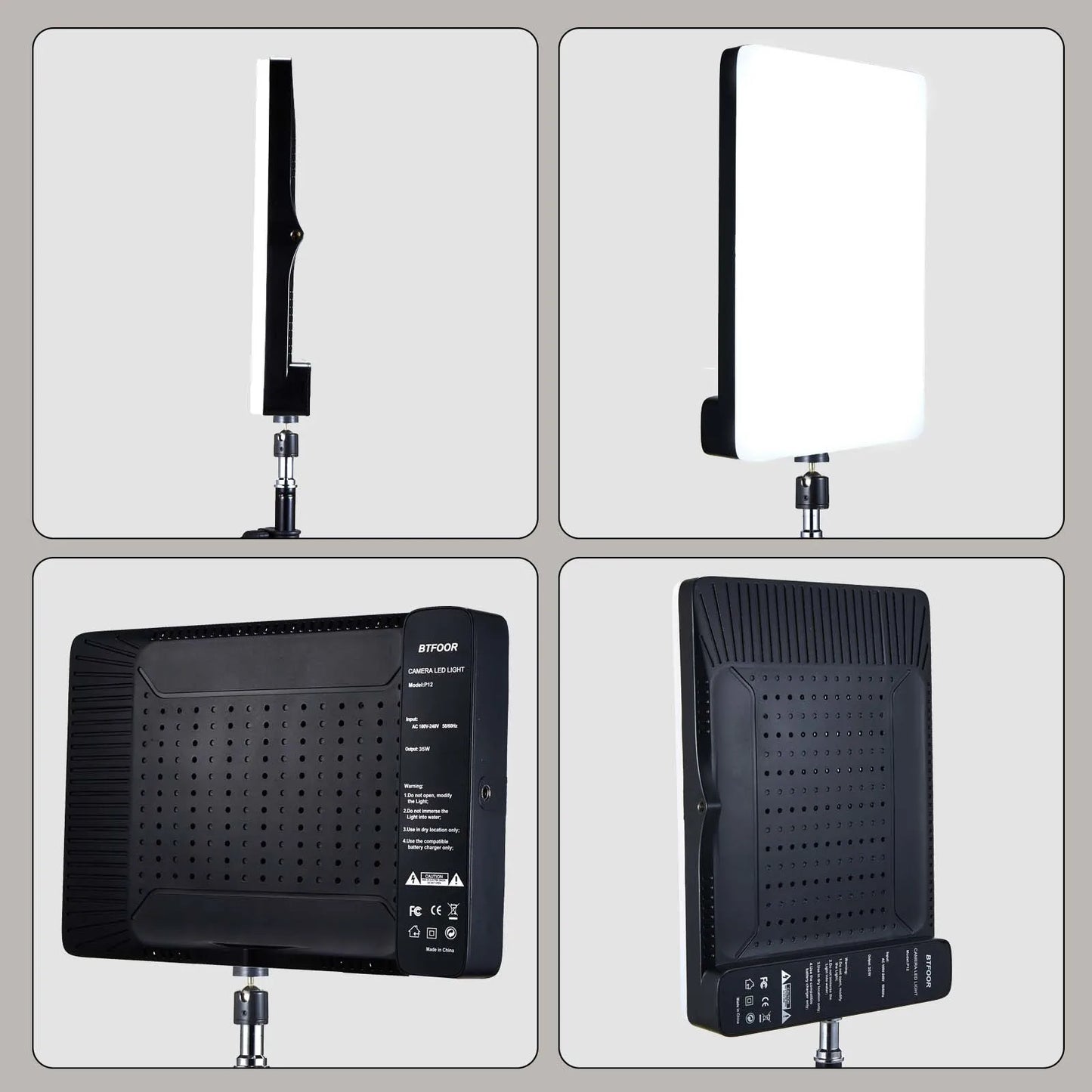 Lampe de studio photo LED 3 000 k-6 500 k, éclairage vidéo avec trépied et bras long, prise UE pour diffusion en direct