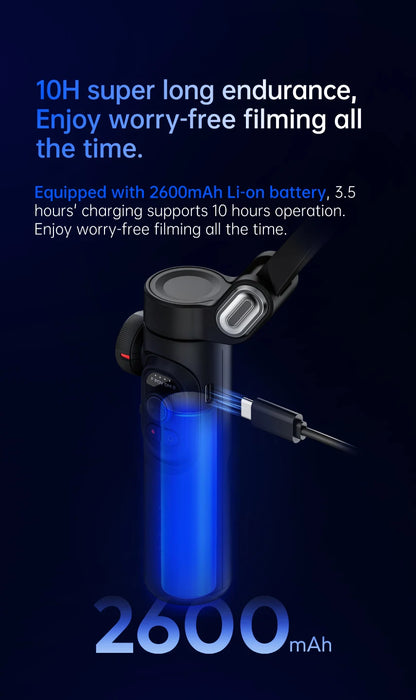 Stabilisateur de cardan portable 3 axes SmartXE pour Smartphone pour iPhone Android AI suivi du visage