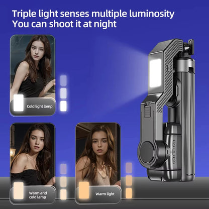 Stabilisateur Q31 – Stabilisateur de cadran portable pour smartphone, perche à selfie, trépied et télécommande sans fil