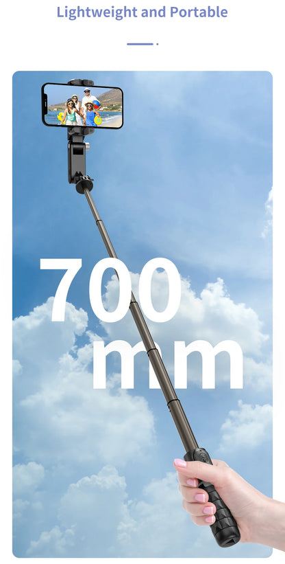 Q18 Desktop Following the shooting Mode Gimbal Stabilizer Selfie Stick Tripod with Fill Light for iPhone Cell Phone Smartphone
