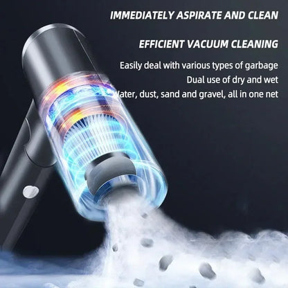 Aspirateur Portable Sans Fil 120W – Puissant, Compact et Rechargeable pour Voiture et Maison