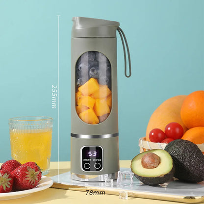 Mélangeur Portable 450 ml – 10 Lames, 3 Vitesses, USB Rechargeable, Broyeur à Glace & Presse-Agrumes