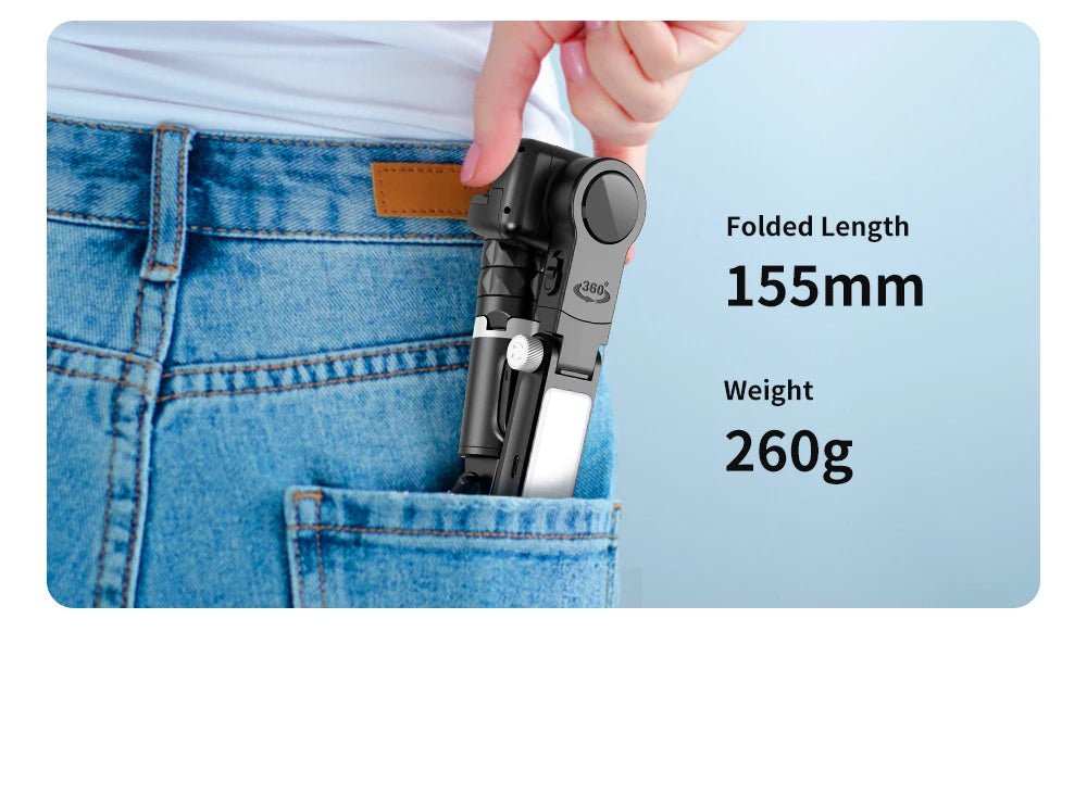 Q18 Desktop Following the shooting Mode Gimbal Stabilizer Selfie Stick Tripod with Fill Light for iPhone Cell Phone Smartphone