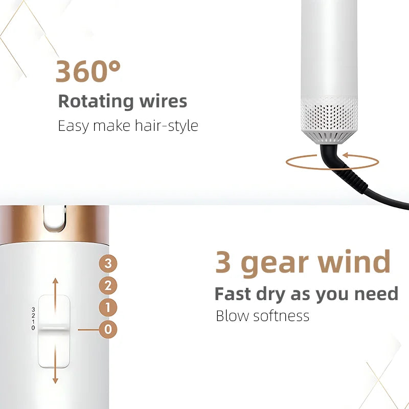Coiffeur 5-en-1 Professionnel – Brosse à Air Chaud Multifonction