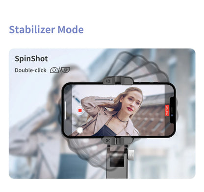 Q18 Desktop Following the shooting Mode Gimbal Stabilizer Selfie Stick Tripod with Fill Light for iPhone Cell Phone Smartphone