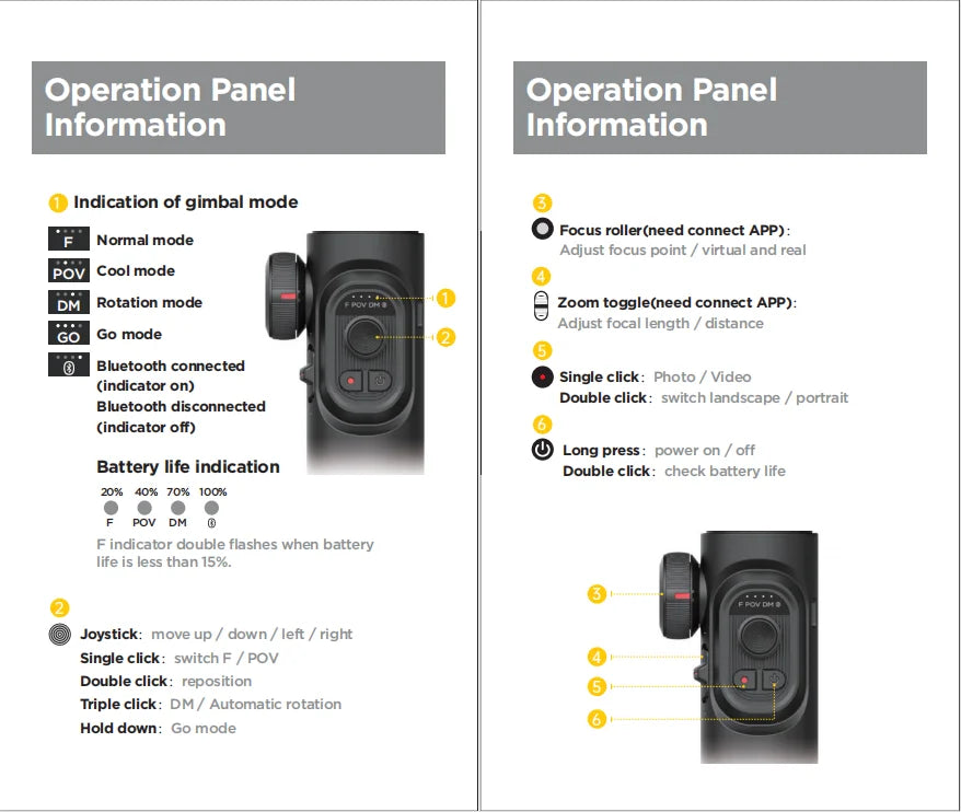 Stabilisateur de cardan portable 3 axes SmartXE pour Smartphone pour iPhone Android AI suivi du visage