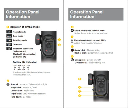 Stabilisateur de cardan portable 3 axes SmartXE pour Smartphone pour iPhone Android AI suivi du visage