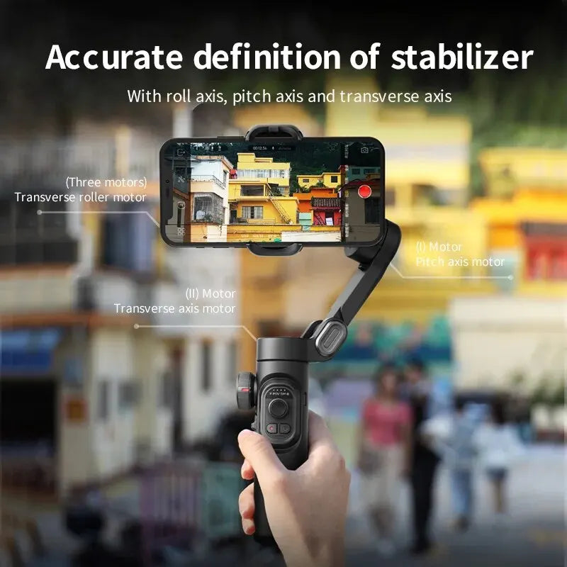 Stabilisateur de cardan portable 3 axes SmartXE pour Smartphone pour iPhone Android AI suivi du visage
