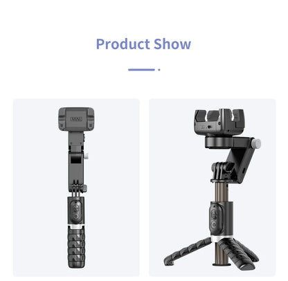 Q18 Desktop Following the shooting Mode Gimbal Stabilizer Selfie Stick Tripod with Fill Light for iPhone Cell Phone Smartphone