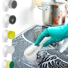 Brosse de Nettoyage Électrique 5-en-1 – Pour Cuisine, Salle de Bain et Toilettes