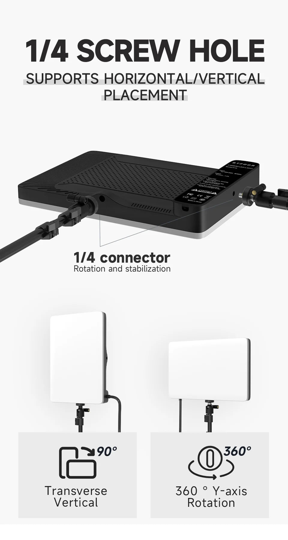 Lampe de studio photo LED 3 000 k-6 500 k, éclairage vidéo avec trépied et bras long, prise UE pour diffusion en direct