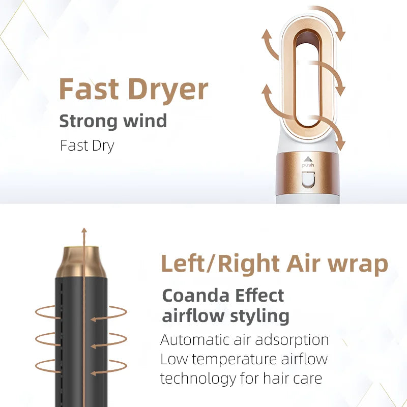 Coiffeur 5-en-1 Professionnel – Brosse à Air Chaud Multifonction