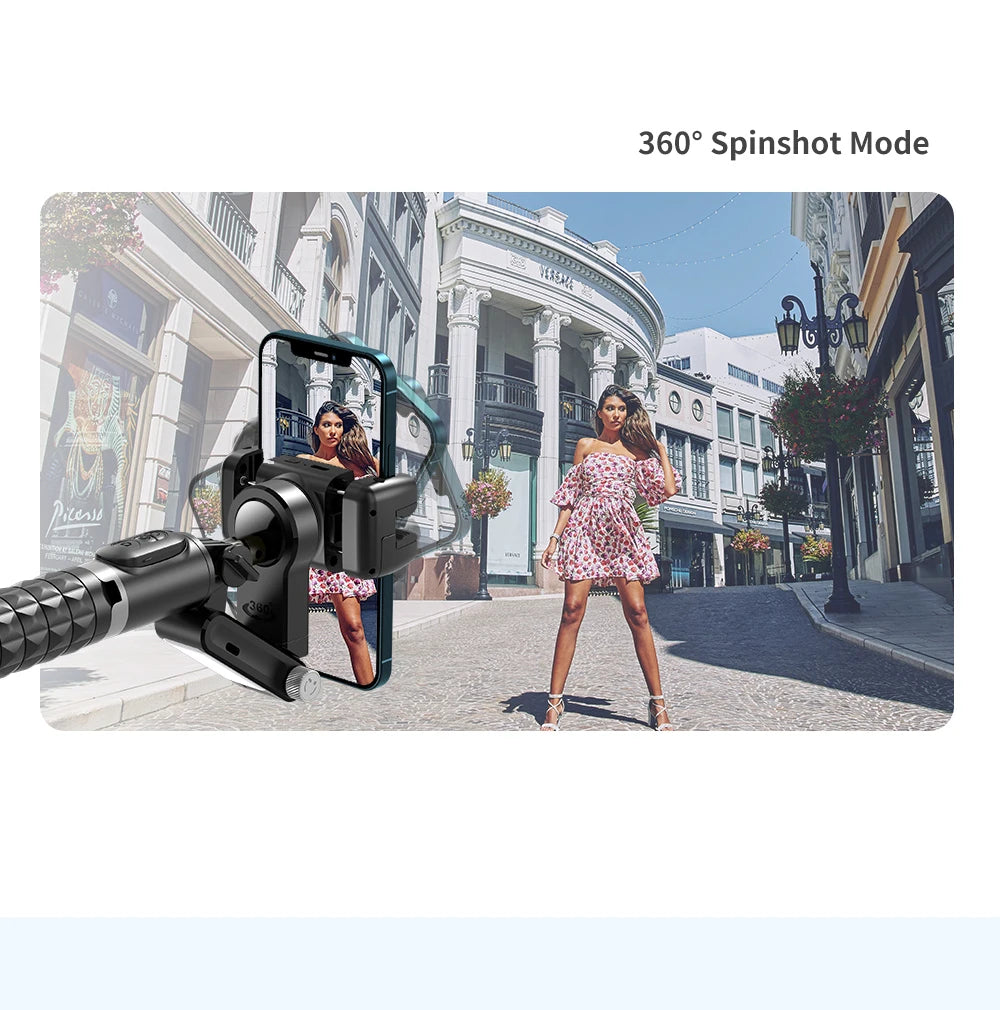 Q18 Desktop Following the shooting Mode Gimbal Stabilizer Selfie Stick Tripod with Fill Light for iPhone Cell Phone Smartphone