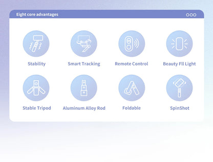 Q18 Desktop Following the shooting Mode Gimbal Stabilizer Selfie Stick Tripod with Fill Light for iPhone Cell Phone Smartphone