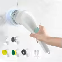 Brosse de Nettoyage Électrique 5-en-1 – Pour Cuisine, Salle de Bain et Toilettes