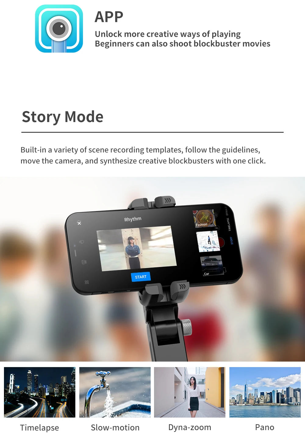 Q18 Desktop Following the shooting Mode Gimbal Stabilizer Selfie Stick Tripod with Fill Light for iPhone Cell Phone Smartphone