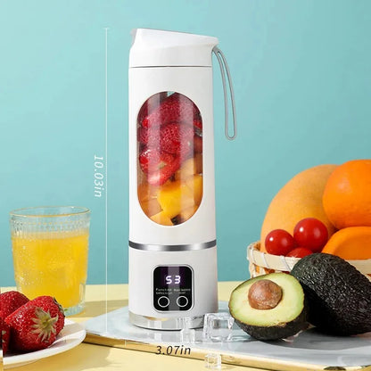 Mélangeur Portable 450 ml – 10 Lames, 3 Vitesses, USB Rechargeable, Broyeur à Glace & Presse-Agrumes